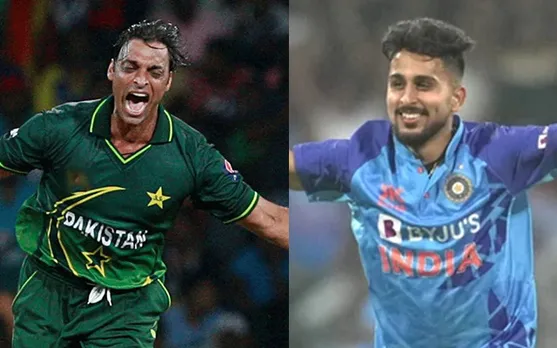 Shoaib Akhtar and Umran Malik (Source - Twitter)