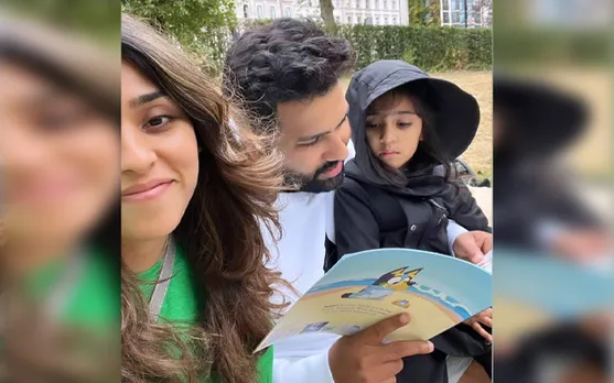 Rohit Sharma with his family (Source - Twitter)