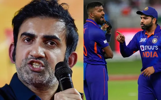 Gautam Gambhir, Hardik Pandya and Rohit Sharma (Source - Twitter)
