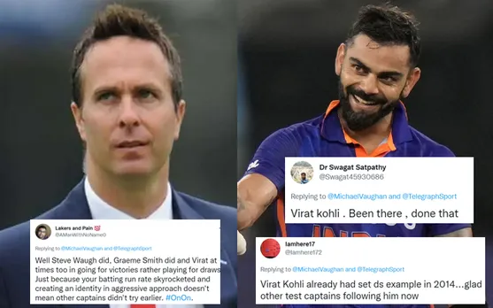 Michael Vaughan and Virat Kohli (Source - Twitter)