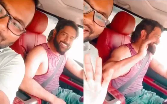 MS Dhoni driving car