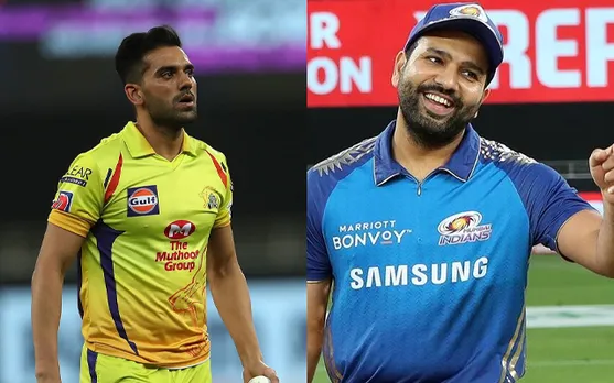 Deepak Chahar and Rohit Sharma (Source - Twitter)