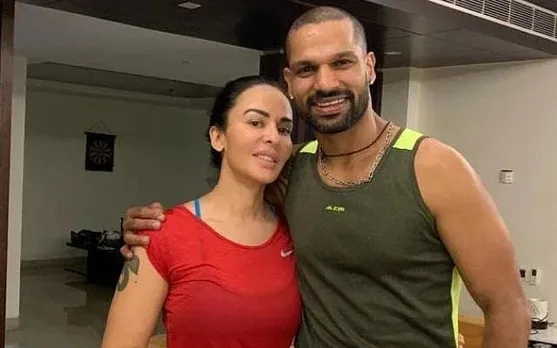 Shikhar Dhawan and Ayesha Mukherjee (Source - Twitter)