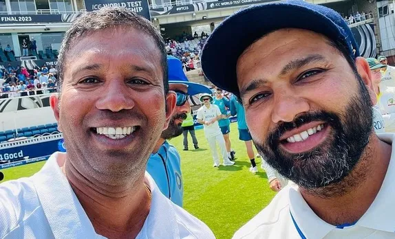 Kumar Dharamsena with Rohit Sharma