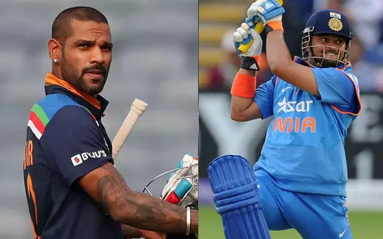 Shikhar Dhawan and Suresh Raina (Source - Twitter)