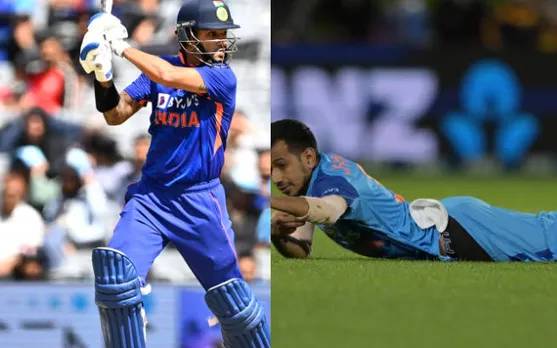 Shikhar Dhawan (left) and Yuzvendra Chahal (right)