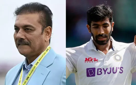 Ravi Shastri and Jasprit Bumrah (Source - Twitter)