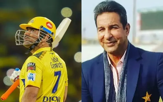 MS Dhoni and Wasim Akram (Source - Twitter)