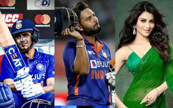 Shubman Gill (left) Rishabh Pant (middle) and Urvashi Rautela (right)