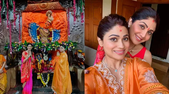 Shamita Shetty Shilpa Shetty Saptashrungi Devi