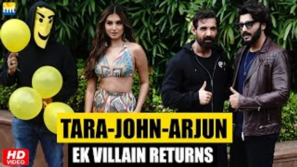 'Ek Villain Returns' Cast Tara Sutaria, John Abraham And Arjun Kapoor With A Masked Man