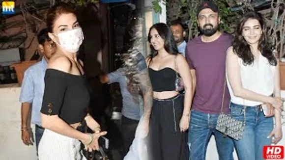 Jacqueline Fernandez At Restaurant Post Dinner; Karishma Tanna With Varun Bangera & Her Friends
