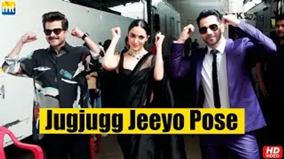 Kiara Advani Looks Wow In Black Saree With Varun Dhawan & Jhakaas Anil Kapoor During 'Jugjugg Jeeyo' Promotions