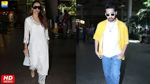 Malaika Arora In Breezy White Salwar Suit; Armaan Malik At Airport