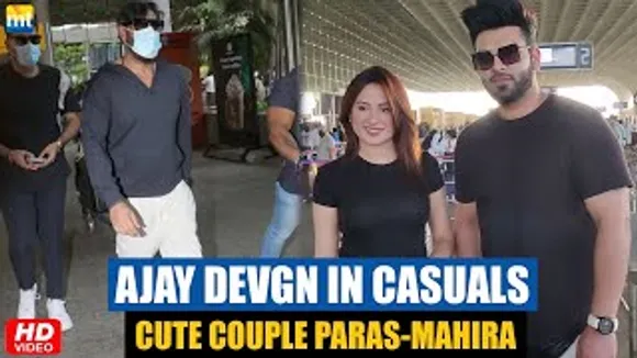 Ajay Devgn In Casual Returns For Drishyam 2 Shoot; Paras Chhabra-Mahira Sharma In All Black At Airport