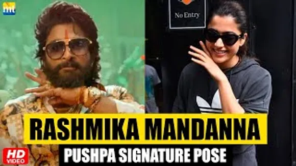 Srivalli Rashmika Mandanna Does "Jhukega Nahi" Signature Pose