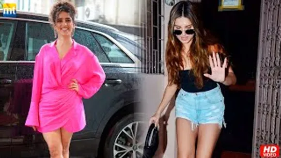 Tara Sutaria In Denim Shorts At 'Ek Villain Returns' Dubbing; Sanya Malhotra In One Pink Shirt