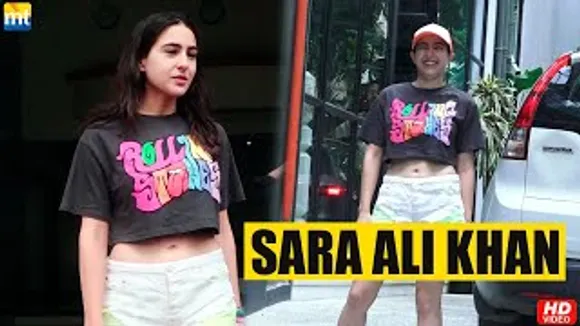Sara Ali Khan Flaunts Her Toned Abs In Crop Top & Hot Shorts At Maddock & Anees Bazmee's Office