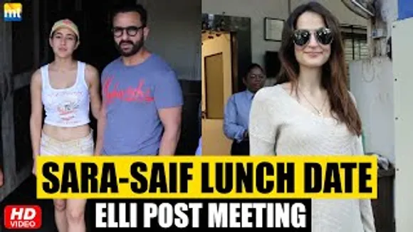 Father-Daughter Duo Sara Ali Khan-Saif Ali Khan On Lunch Date; Elli AvrRam Post Work Meeting