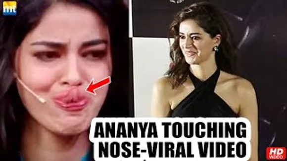 Ananya Panday's IRRITATING Expression when paps asks about her 'talent' of touching nose with tongue