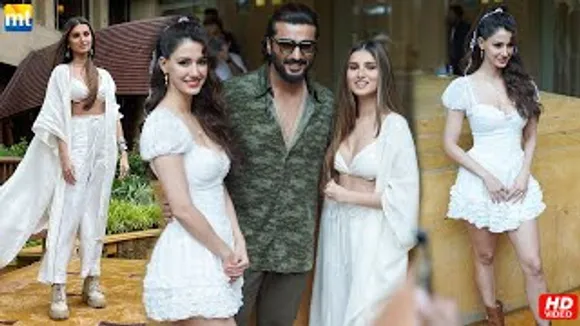 Hotties In White Disha Patani & Tara Sutaria With Arjun Kapoor At JW Marriot Hotel For 'Ek Villain Returns' Promotions