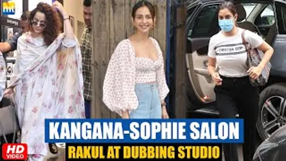 Kangana Ranaut In Desi Attire, Rakul Preet In Polka-Dotted Corset Top, Sophie Choudry At Salon