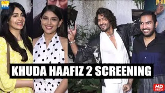 Vidyut Jammwal Poses With Handicapped Fan, Adah Sharma, Neelam, Faruk Kabir At 'Khuda Haafiz 2' Screening