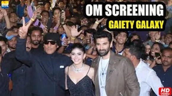 Apna Bhidu Jackie Shroff, Aditya Roy Kapur, Sanjana Sanghi And Others During 'Om' Premiere At Gaiety Galaxy