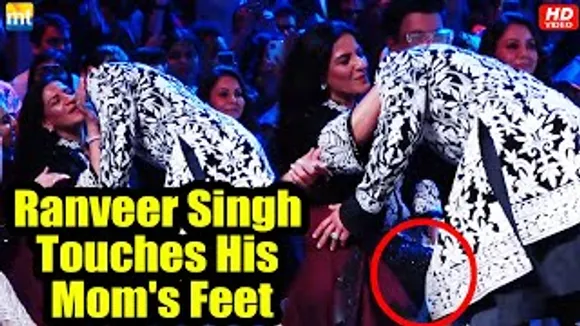 Ranveer Singh touches his Mom's feet after Ramp Walk, Takes Her Blessings