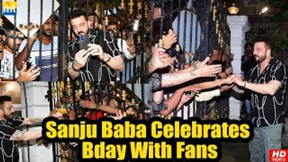 Sanjay Dutt clicks selfies with fans gathered outside his house to wish him Happy Birthday