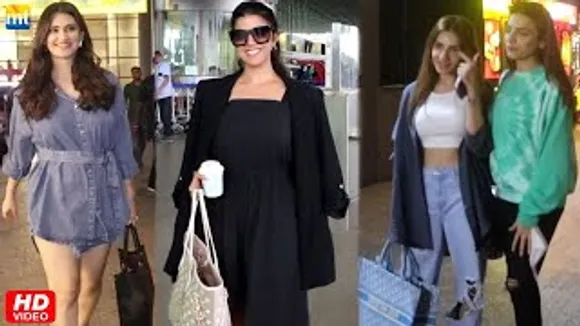 Shivaleeka Oberoi Remind Paps 7 Days To Go For 'Khuda Haafiz 2', Nimrat Kaur In All Black At Airport