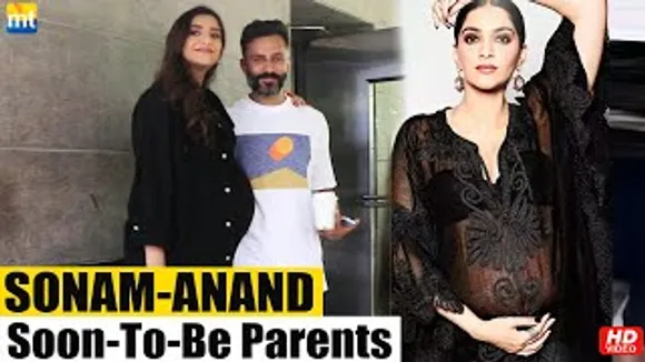 Soon-to-be parents Sonam Kapoor & Anand Ahuja visit Rhea Kapoor's house