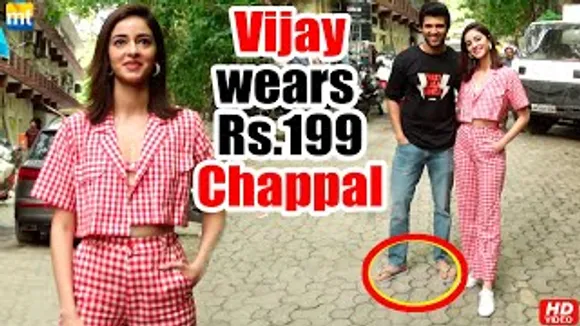 Vijay Deverakonda matches Ananya Panday's expensive attire with his 199 Rs Chappal & simple clothes During 'Liger' Promotions