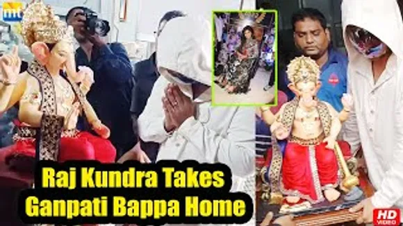 Raj Kundra goes alone to bring Ganpati Bappa home as Injured Shilpa Shetty remains Absence