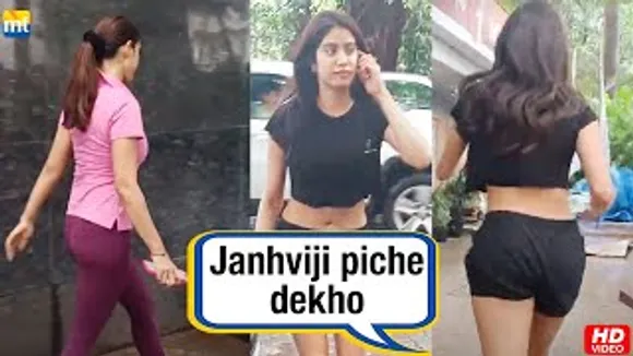 Gorgeous Janhvi Kapoor in black shorts at gym, Kim Sharma at clinic