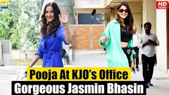 Salman Khan's KEKD actress Pooja Hegde at KJO's office, Jasmin Bhasin looks radiant in blue