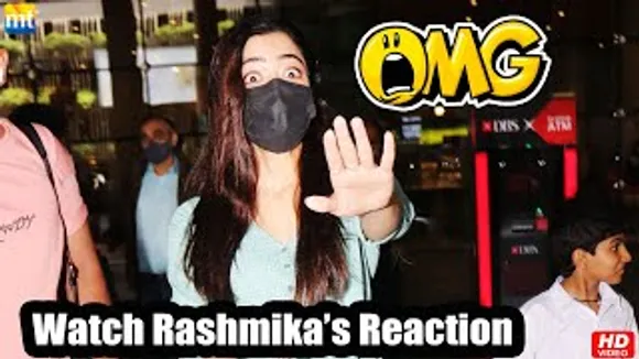 Watch Rashmika Mandanna's reaction when paps fall into each other while spotting her at airport