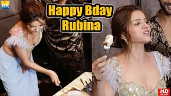 Rubina Dilaik's cake cutting celebration with paps at Jhalak Dikhhla Jaa 10 Press Conference