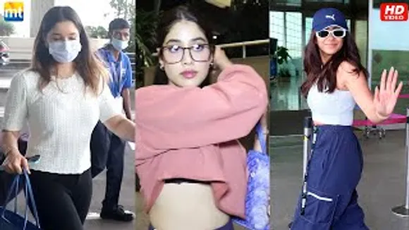 Janhvi Kapoor in pink top, Mrunal Thakur & Sara Tendulkar At airport