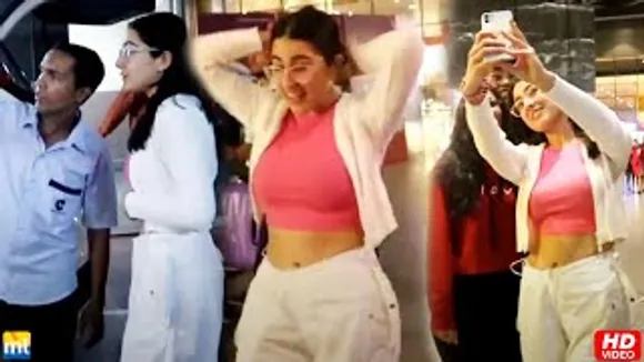 Sara Ali Khan stopped by fans for selfies at the airport