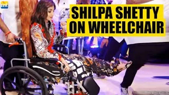 INJURED Shilpa Shetty arrives in a Wheelchair at Red Carpet of International Glory Awards