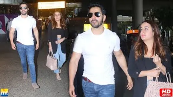 Bawaal Couple Varun Dhawan & Natasha Dalal back from their Vacation on Independence Day weekend