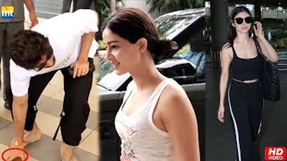 Vijay Deverakonda picks his Mobile with his own hand, Ananya Panday | Mouni Roy in black at airport