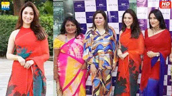 Tamannaah Bhatia With Director Madhur Bhandarkar At IMC Ladies Wing For 'Babli Bouncer' Special Screening