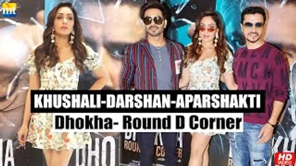 Khushalii Kumar, Darshan Kumaar & Aparshakti Khurana At 'Dhokha: Round D Corner' Event at T-Series Office