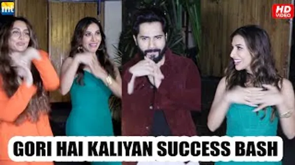 Varun Dhawan shakes a leg with Sophie Choudry at Gori Hai Kaliyan Success Bash