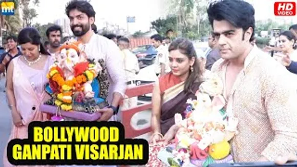 Ganpati Visarjan 2022 | Gurmeet Choudhary, Debina Bonnerjee, Manish Paul with his Wife Sanyukta Paul And Others