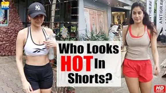 Who Looks HOTTER in Gym Shorts, 47 Years Old Malaika Arora OR 25 Years Janhvi Kapoor