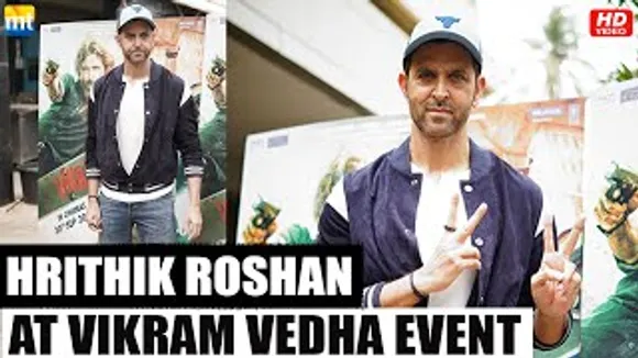 Vedha Hrithik Roshan promotes VIKRAM VEDHA, Saif Ali Khan skips the event