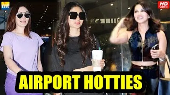 Mouni Roy offers Coffee to paps, Sunny Leone in a printed top, Kaanta Laga girl Shefali Jariwala At The Airport